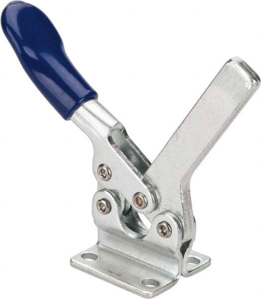 Gibraltar - 200 Lb Holding Capacity, Horizontal Handle, Manual Hold Down Toggle Clamp - 78° Handle Movement, 87° Bar Opening, Solid Bar, Flanged Base, Electro-Plated Zinc, Carbon Steel - USA Tool & Supply