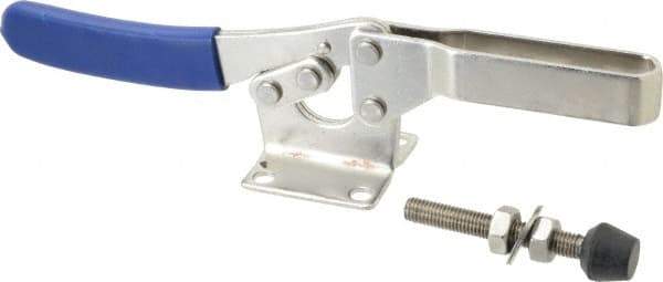Gibraltar - 850 Lb Holding Capacity, Horizontal Handle, Manual Hold Down Toggle Clamp - 70° Handle Movement, 92° Bar Opening, U-Bar, Flanged Base, Electro-Plated Zinc, Stainless Steel - USA Tool & Supply