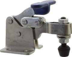 Gibraltar - 750 Lb Holding Capacity, Horizontal Handle, Manual Hold Down Toggle Clamp - 160° Handle Movement, 88° Bar Opening, U-Bar, Flanged Base, Carbon Steel - USA Tool & Supply
