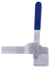 Gibraltar - 1,000 Lb Holding Capacity, Vertical Handle, Manual Hold Down Toggle Clamp - 64° Handle Movement, 76° Bar Opening, Solid Bar, Flanged Base, Electro-Plated Zinc, Carbon Steel - USA Tool & Supply