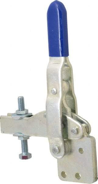 Gibraltar - 1,000 Lb Holding Capacity, Vertical Handle, Manual Hold Down Toggle Clamp - 76° Handle Movement, 65° Bar Opening, U-Bar, Straight Base, Carbon Steel - USA Tool & Supply