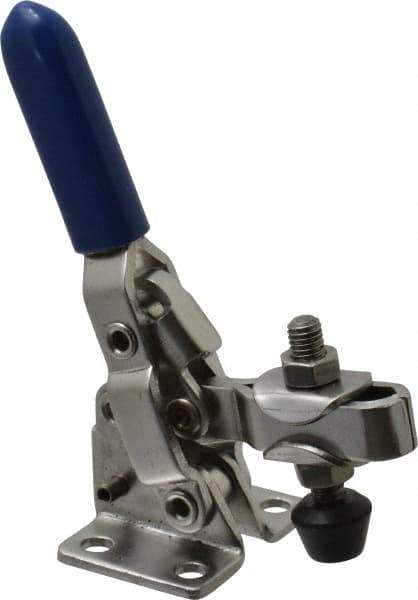 Gibraltar - 250 Lb Holding Capacity, Vertical Handle, Manual Hold Down Toggle Clamp - 65° Handle Movement, 105° Bar Opening, U-Bar, Flanged Base, Electro-Plated Zinc, Stainless Steel - USA Tool & Supply