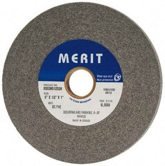 Merit Abrasives - 6" Diam, 1/2" Face Width, 1" Center Hole, Fine Grade, Silicon Carbide Deburring Wheel - Convolute, Hard Density 9 Grade, 6,000 RPM - USA Tool & Supply