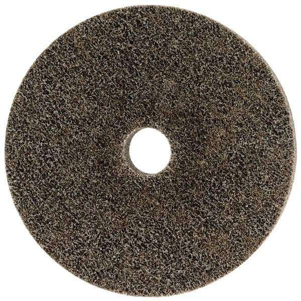 Merit Abrasives - 6" Diam, 1" Face Width, 1" Center Hole, Coarse Grade, Aluminum Oxide Deburring Wheel - Unitized, Hard Density 8 Grade, 5,000 RPM - USA Tool & Supply