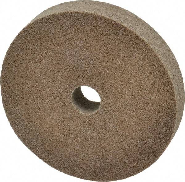 Merit Abrasives - 6" Diam, 1" Face Width, 1" Center Hole, Fine Grade, Aluminum Oxide Deburring Wheel - Unitized, Medium Density 6 Grade, 5,000 RPM - USA Tool & Supply
