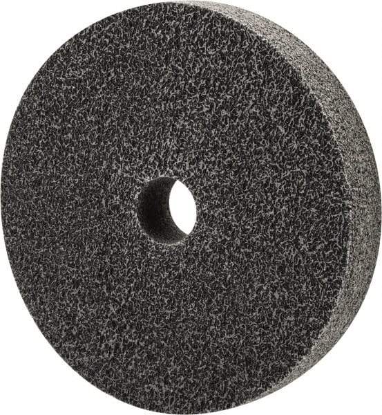 Merit Abrasives - 6" Diam, 1" Face Width, 1" Center Hole, Fine Grade, Silicon Carbide Deburring Wheel - Unitized, Medium Density 6 Grade, 5,000 RPM - USA Tool & Supply