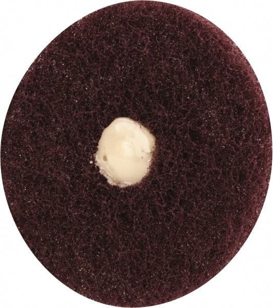 Merit Abrasives - 3" Diam, Medium Mounted Scrubber Buffing Wheel - 1 Ply, Very Fine Grade, 1/4" Shank Diam, 8,000 RPM - USA Tool & Supply