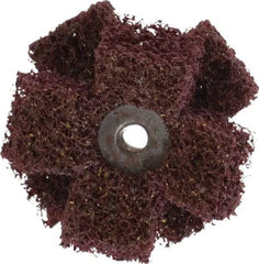 Merit Abrasives - 2" Diam Medium Density Cross Buff - 2 Plys, 1/4-20 Thread, Medium Grade, 12,000 Max RPM - USA Tool & Supply