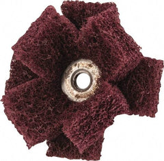 Merit Abrasives - 2" Diam Medium Density Cross Buff - 2 Plys, 1/4-20 Thread, Very Fine Grade, 12,000 Max RPM - USA Tool & Supply