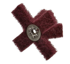 Merit Abrasives - 3" Diam Medium Density Cross Buff - 2 Plys, 1/4-20 Thread, Very Fine Grade, 8,000 Max RPM - USA Tool & Supply