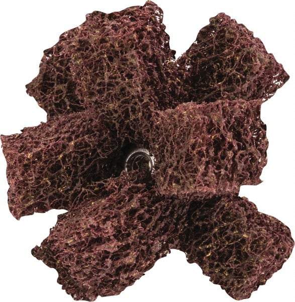 Merit Abrasives - 2" Diam Medium Density Cross Buff - 2 Plys, 8-32 Thread, Medium Grade, 12,000 Max RPM - USA Tool & Supply