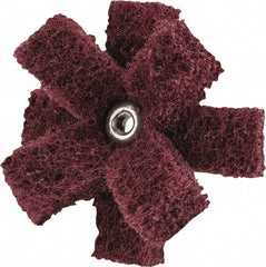 Merit Abrasives - 2" Diam Medium Density Cross Buff - 2 Plys, 8-32 Thread, Very Fine Grade, 12,000 Max RPM - USA Tool & Supply