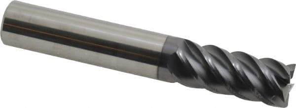 SGS - 7/16", 5 Flute, Single End, Solid Carbide, 0.015" Corner Radius End Mill - 2-3/4" OAL, 45° Helix, Right Hand Flute, 1" LOC, Right Hand Cut - USA Tool & Supply