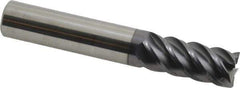 SGS - 7/16", 5 Flute, Single End, Solid Carbide, 0.015" Corner Radius End Mill - 2-3/4" OAL, 45° Helix, Right Hand Flute, 1" LOC, Right Hand Cut - USA Tool & Supply