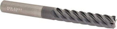SGS - 7/16", 5 Flute, Single End, Solid Carbide, 0.015" Corner Radius End Mill - 4" OAL, 45° Helix, Right Hand Flute, 2" LOC, Right Hand Cut - USA Tool & Supply