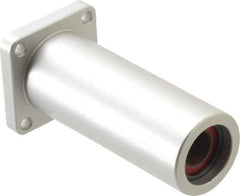Pacific Bearing - 1/2" ID, 3-3/8" OAL x 1.63" OAH 4-Bolt Flange Mounted Bearing - 1,950 Lb Static Cap, 1-1/4" Btw Mnt Hole Ctrs, Aluminum - USA Tool & Supply
