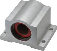 Pacific Bearing - 5/8" ID, 2-1/2" OAW x 1.938" OAL x 1-3/4" OAH Pillow Block - 1,470 Lb Static Cap, 2-1/8" Btw Mnt Hole Ctrs, 7/8" Base-to-Ctr Ht, Aluminum - USA Tool & Supply