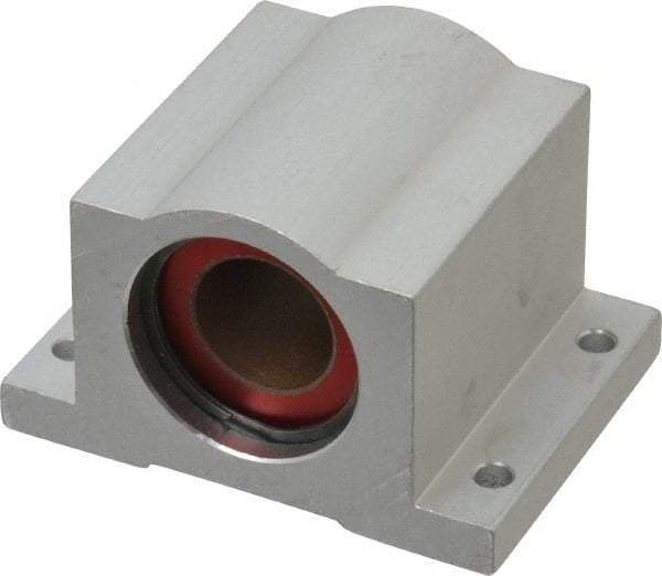 Pacific Bearing - 3/4" ID, 2-3/4" OAW x 2.063" OAL x 2.188" OAH Pillow Block - 1,905 Lb Static Cap, 2-3/8" Btw Mnt Hole Ctrs, 0.937" Base-to-Ctr Ht, Aluminum - USA Tool & Supply