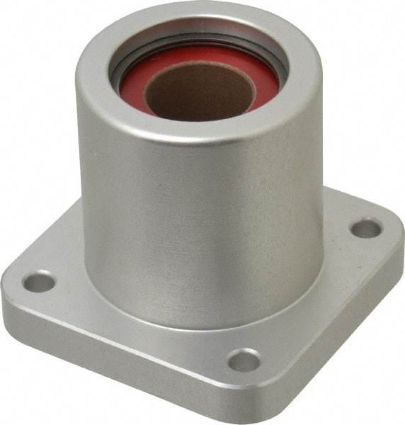 Pacific Bearing - 3/4" ID, 2.067" OAL x 2.38" OAH 4-Bolt Flange Mounted Bearing - 1,470 Lb Static Cap, 1-3/4" Btw Mnt Hole Ctrs, Aluminum - USA Tool & Supply