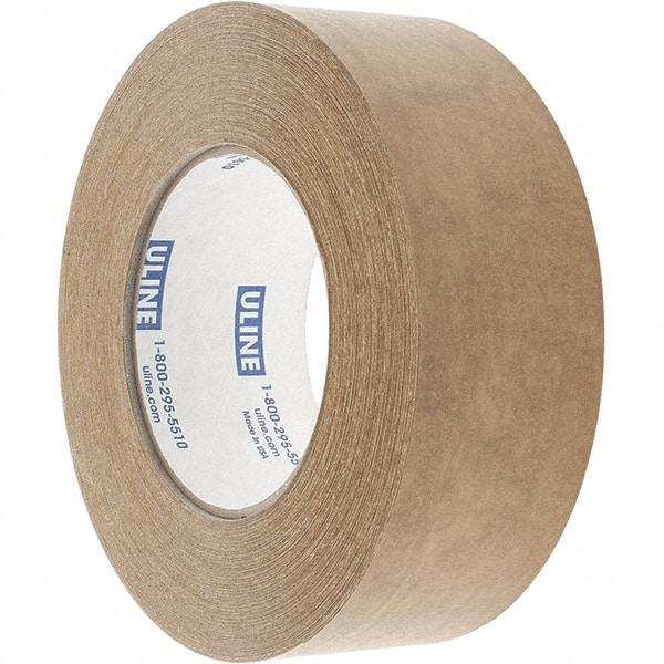 Made in USA - 2" x 60 Yd Tan Rubber Adhesive Sealing Tape - Paper Backing, 7 mil Thick - USA Tool & Supply