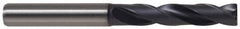 Kennametal - 0.689" 180° Spiral Flute Solid Carbide Screw Machine Drill Bit - TiAlN Finish, Right Hand Cut, 2-7/8" Flute Length, 4-7/8" OAL, Flat-Bottom Point, Straight Shank, Through Coolant - USA Tool & Supply