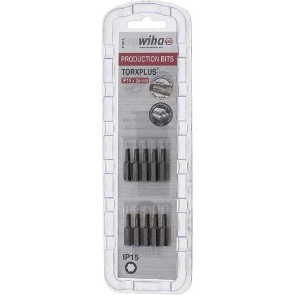 Wiha - 1/4" Drive IP15 Torx Plus Screwdriver Bit - 1" OAL, Insert Bit - USA Tool & Supply