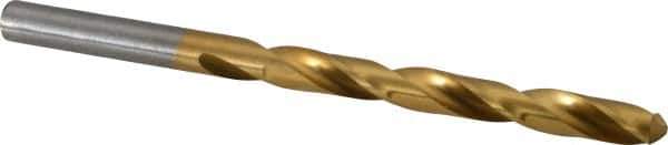 Hertel - Letter K 118° High Speed Steel Jobber Drill - TiN Finish, Right Hand Cut, Spiral Flute, Straight Shank, 4-1/4" OAL, Standard Point - USA Tool & Supply