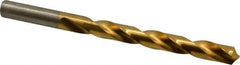 Hertel - Letter W 118° High Speed Steel Jobber Drill - TiN Finish, Right Hand Cut, Spiral Flute, Straight Shank, 5-1/8" OAL, Standard Point - USA Tool & Supply
