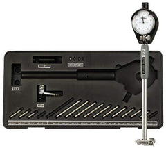 Fowler - 16 Anvil, 35 to 160mm Dial Bore Gage - 0.01mm Graduation, 225mm Gage Depth, Carbide Anvil - USA Tool & Supply