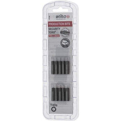 Wiha - 1/4" Drive T40 Tamperproof Torx Screwdriver Bit - 1" OAL, Tamper Resistant Bit - USA Tool & Supply