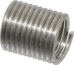 Recoil - M10x1.50 Metric Coarse, 20mm OAL, Free Running Helical Insert - 11-1/8 Free Coils, Tanged, Stainless Steel, Bright Finish, 2D Insert Length - USA Tool & Supply