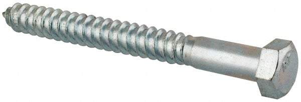 Value Collection - 5/8" Screw, 6" Length Under Head, Steel, Hex Head Lag Screw - Zinc Plated, Grade 2 - USA Tool & Supply