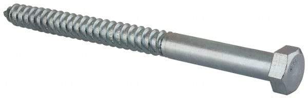 Value Collection - 5/8" Screw, 8" Length Under Head, Steel, Hex Head Lag Screw - Zinc Plated, Grade 2 - USA Tool & Supply