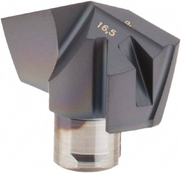 Iscar - Series ICP, 16.51mm Diam Grade IC908 140° Replaceable Drill Tip - Carbide, TiAlN Finish, 16 Seat Size - USA Tool & Supply