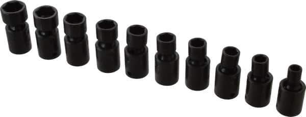 Proto - 10 Piece 3/8" Drive Standard Impact Socket Set - 6 Points, 8 to 17mm, Metric Measurement Standard - USA Tool & Supply