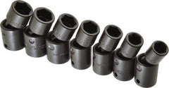 Proto - 7 Piece 1/2" Drive Standard Impact Socket Set - 6 Points, 13 to 19mm, Metric Measurement Standard - USA Tool & Supply
