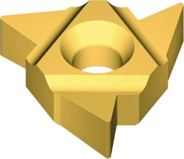 Vargus - 4UEL External Left Hand 4 American Buttress Laydown Threading Insert - Grade VKX, TiN Coated Carbide, 12.7mm Inscribed Circle - USA Tool & Supply