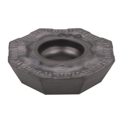 Iscar - OFCT07T3 16 Grade IC908 Carbide Milling Insert - TiAlN Finish, 0.1772" Thick, 18mm Inscribed Circle, 1mm Corner Radius - USA Tool & Supply