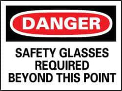 NMC - "Danger - Safety Shoes Required in This Area", 7" Long x 10" Wide, Pressure-Sensitive Vinyl Safety Sign - Rectangle, 0.004" Thick, Use for Accident Prevention - USA Tool & Supply