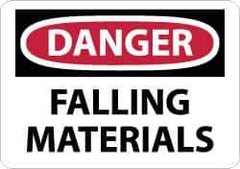 NMC - "Danger - Falling Materials", 20" Long x 28" Wide, Aluminum Safety Sign - Rectangle, 0.04" Thick, Use for Accident Prevention - USA Tool & Supply