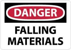 NMC - "Danger - Falling Materials", 20" Long x 28" Wide, Rigid Plastic Safety Sign - Rectangle, 0.05" Thick, Use for Accident Prevention - USA Tool & Supply