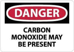 NMC - "Danger - Carbon Monoxide May Be Present", 7" Long x 10" Wide, Pressure-Sensitive Vinyl Safety Sign - Rectangle, 0.004" Thick, Use for Hazardous Materials - USA Tool & Supply