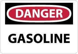 NMC - "Danger - Gasoline", 7" Long x 10" Wide, Rigid Plastic Safety Sign - Rectangle, 0.05" Thick, Use for Hazardous Materials - USA Tool & Supply