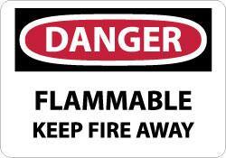NMC - Danger - Flammable - Keep Fire Away, Plastic Fire Sign - 14" Wide x 10" High - USA Tool & Supply