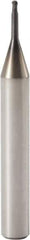 Seco - 1.2mm Diam, 0.9mm LOC, 2 Flute Solid Carbide Ball End Mill - MEGA-64-T Finish, Single End, 50mm OAL, 6mm Shank Diam, Spiral Flute - USA Tool & Supply