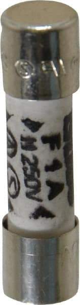 Cooper Bussmann - 250 VAC, 32 VDC, 1 Amp, Fast-Acting Miniature Ceramic Fuse - 20mm OAL, 5mm Diam - USA Tool & Supply