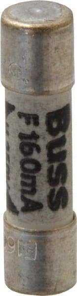 Cooper Bussmann - 250 VAC, 32 VDC, 0.16 Amp, Fast-Acting Miniature Ceramic Fuse - 20mm OAL, 5mm Diam - USA Tool & Supply