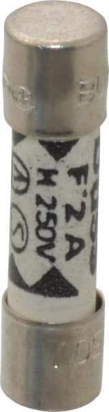 Cooper Bussmann - 250 VAC, 32 VDC, 2 Amp, Fast-Acting Miniature Ceramic Fuse - 20mm OAL, 5mm Diam - USA Tool & Supply