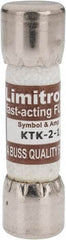 Cooper Bussmann - 600 VAC, 2.5 Amp, Fast-Acting General Purpose Fuse - Fuse Holder Mount, 1-1/2" OAL, 100 at AC kA Rating, 13/32" Diam - USA Tool & Supply