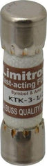 Cooper Bussmann - 600 VAC, 3.5 Amp, Fast-Acting General Purpose Fuse - Fuse Holder Mount, 1-1/2" OAL, 100 at AC kA Rating, 13/32" Diam - USA Tool & Supply